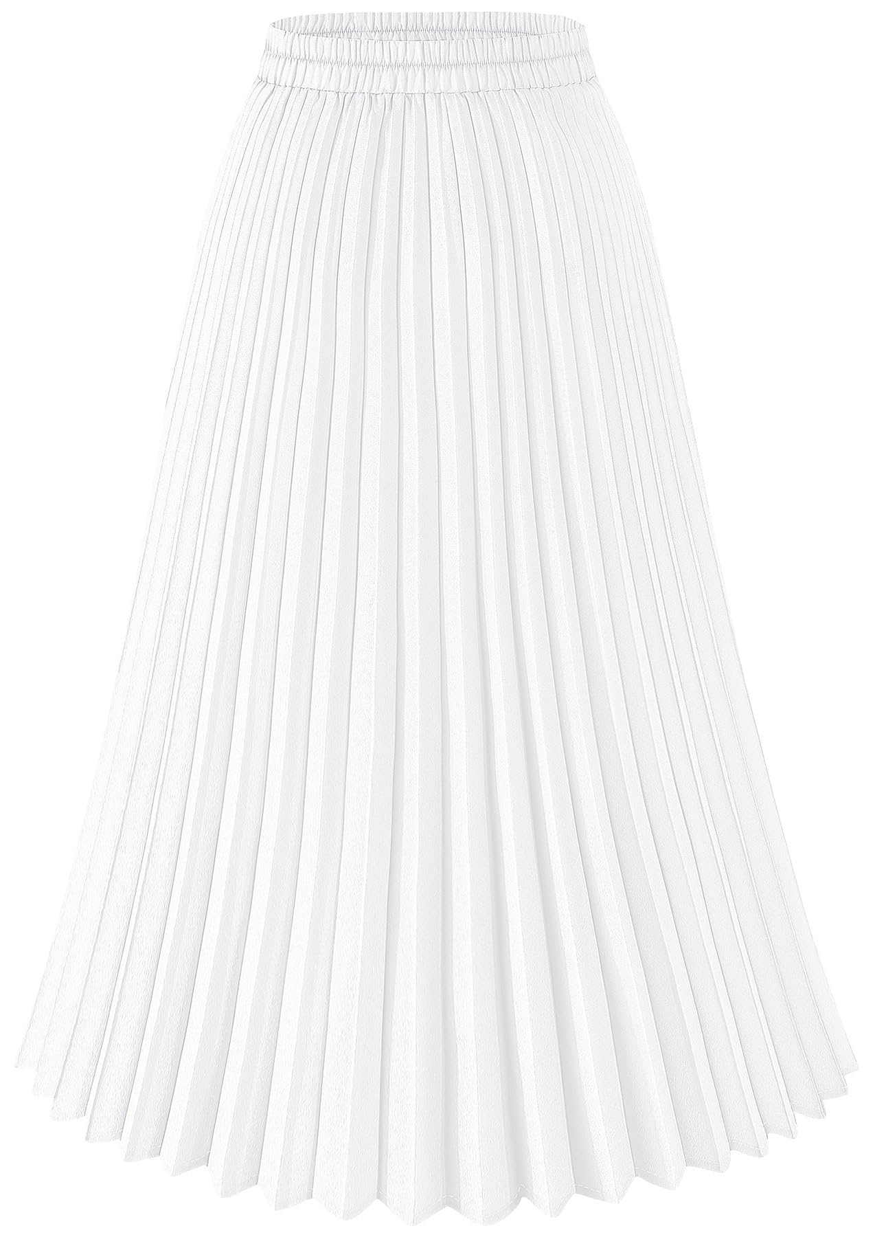 Basoteeuo Womens Skirt Leopard Print Midi Long Shirring Pleated Skirts High Waisted A Line Skirts