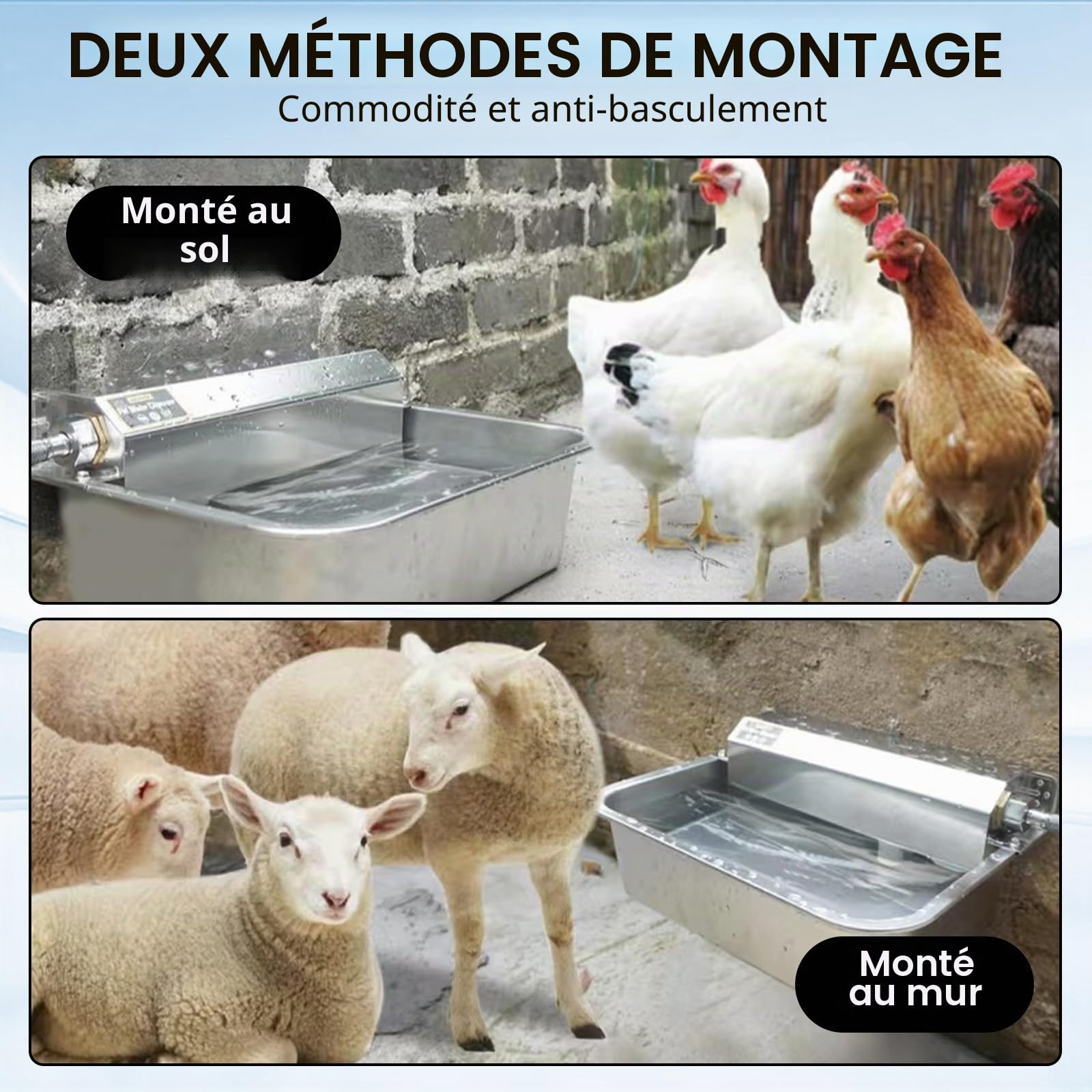 Abreuvoir Automatique pour Chien, 6L Distributeur Automatique d'eau avec Valve à Flotteur Abreuvoir ExtéRieur Mangeoires De Bétail Kits D'Abreuvement pour Volailles pour ChèVre, Moutons, Chiens