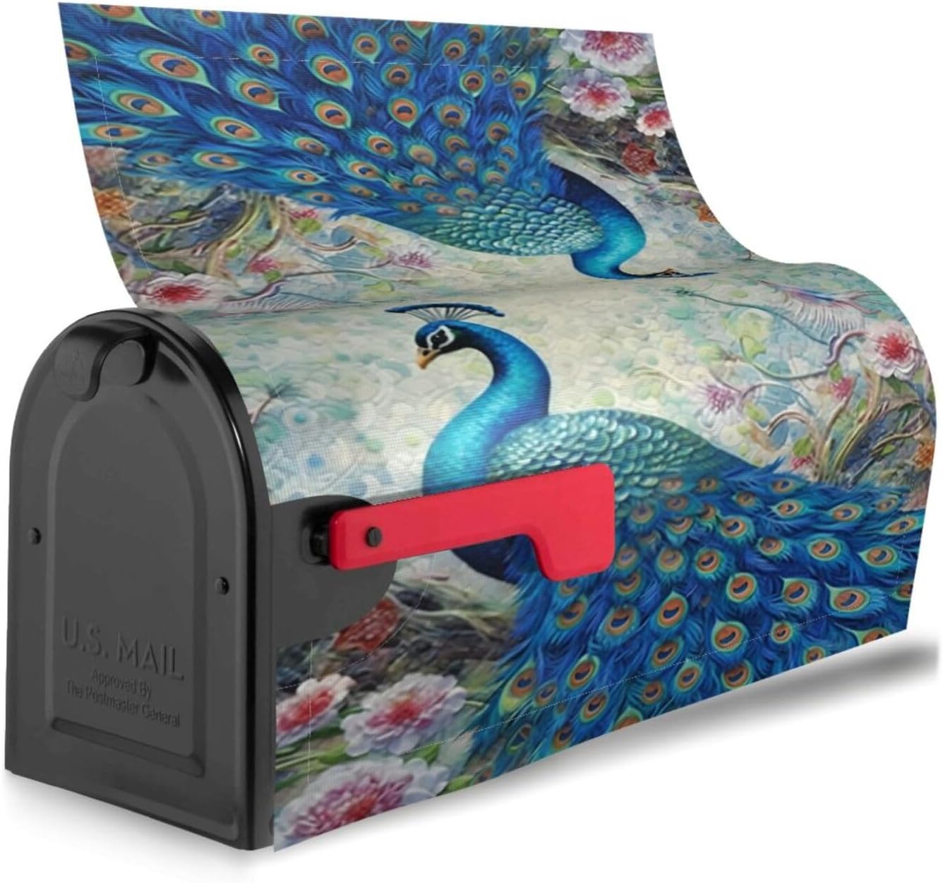 Dujiea Beautiful Peacock Mailbox Cover Mailbox Wraps, Waterproof Mailbox Covers Magnetic Post Box Cover Standard Size 21"(L) X 18"(W) Garden Yard Outside Farmhouse Home Decor
