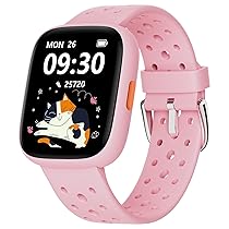 BIGGERFIVE Fitness Tracker Orologio Bambina Ado 5-16, 1,8″ Smartwatch con Contapassi, Frequenza Cardiaca, Monitor del Sonno, Resistente all’Acqua IP68, Giochi Puzzle con, senza APP, Rosa