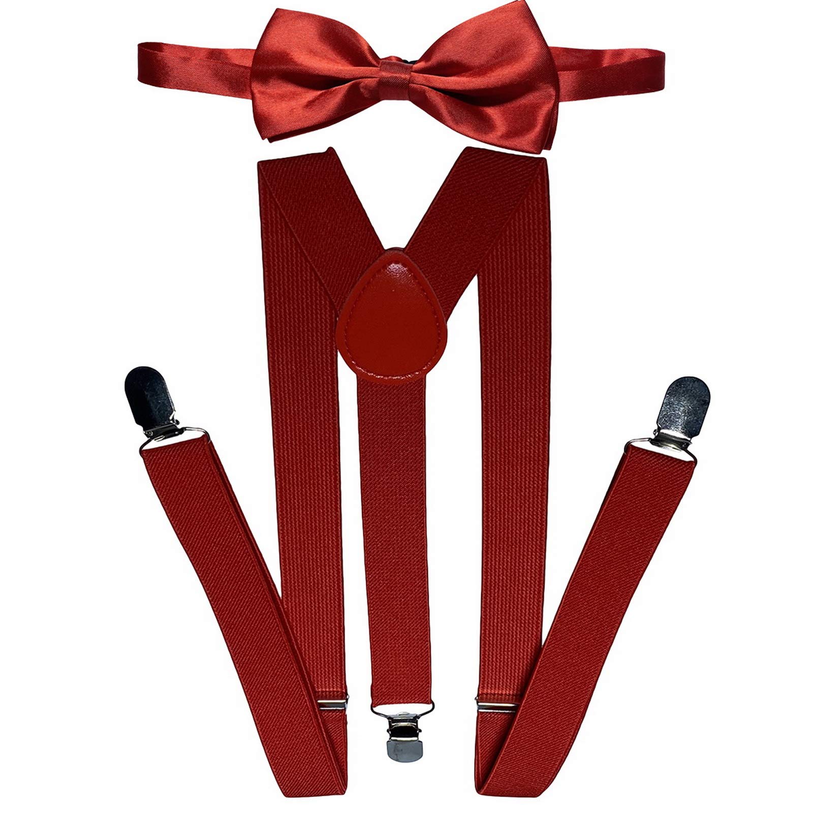 Pajarita y tirantes - Tirantes elásticos ajustables en forma de Y preatados - Accesorios para fiesta de vestir