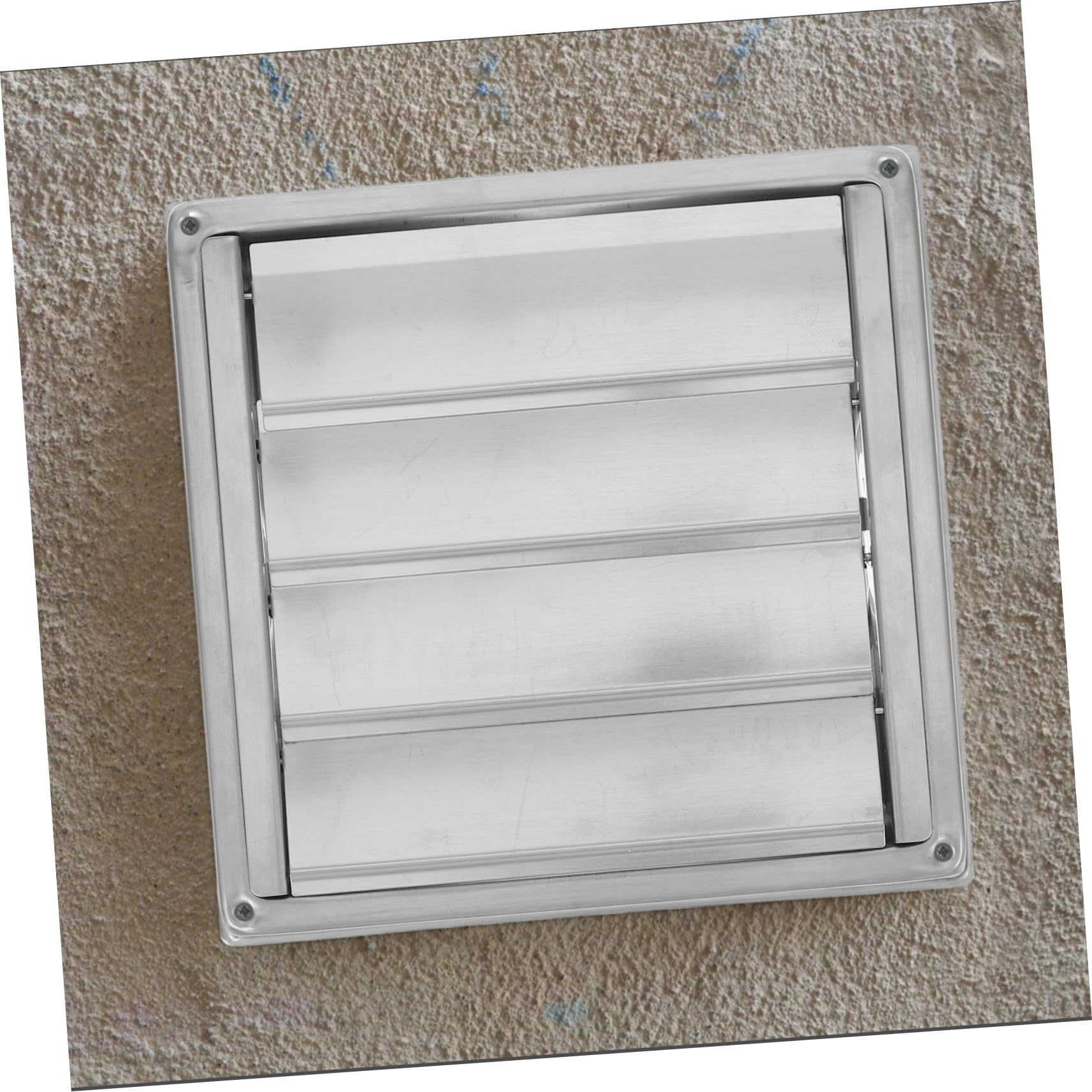 SHINEOFI Rejilla de Ventilación de Acero Inoxidable 304 Cubierta Anti Lluvia Diseño Cuadrado Elegante Persianas Móviles para Pared Exterior para Baño y Edificios Comerciales