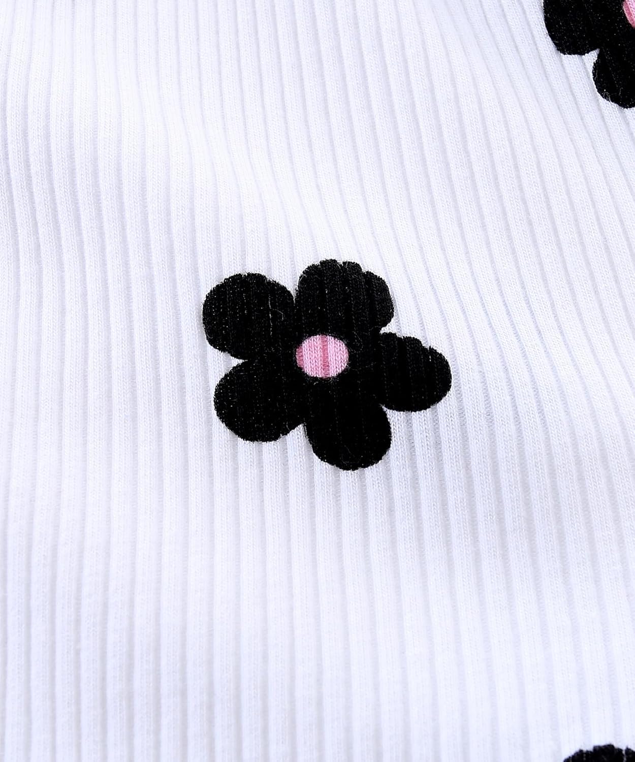 Fullfamous Baby Girl's 3pc Rib Frill Long Sleeve Romper and Pant Set - Image 7