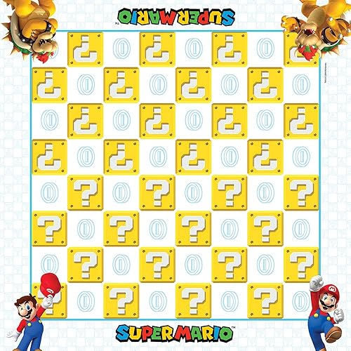 Miniatura 3 de USAOPOLY Juego de coleccionista de Damas y Tic-Tac-Toe de Super Mario para 2 jugadores, con Mario y Bowser, damas coleccionables y TicTacToe,