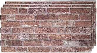 IZODEKOR 3D Wall Panels Brick Effect - Cladding, Stone Look, Styrofoam Facing for Living Room, Kitchen, Bathroom, Balcony, Bedroom and Back of Counter | Old Castle (3 Piece Panel) | Covers 16 sq ft