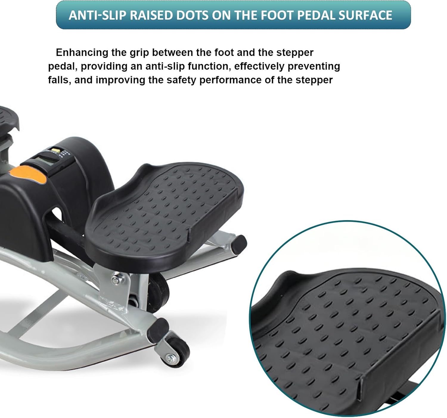 Low-Impact Lateral Rocking Fitness Stepper for Knees and Joints,Home Workout Machine,Rock Stepper Machine with Digital Display,Track Time,Reps,Calories for Legs,Glutes,Abs