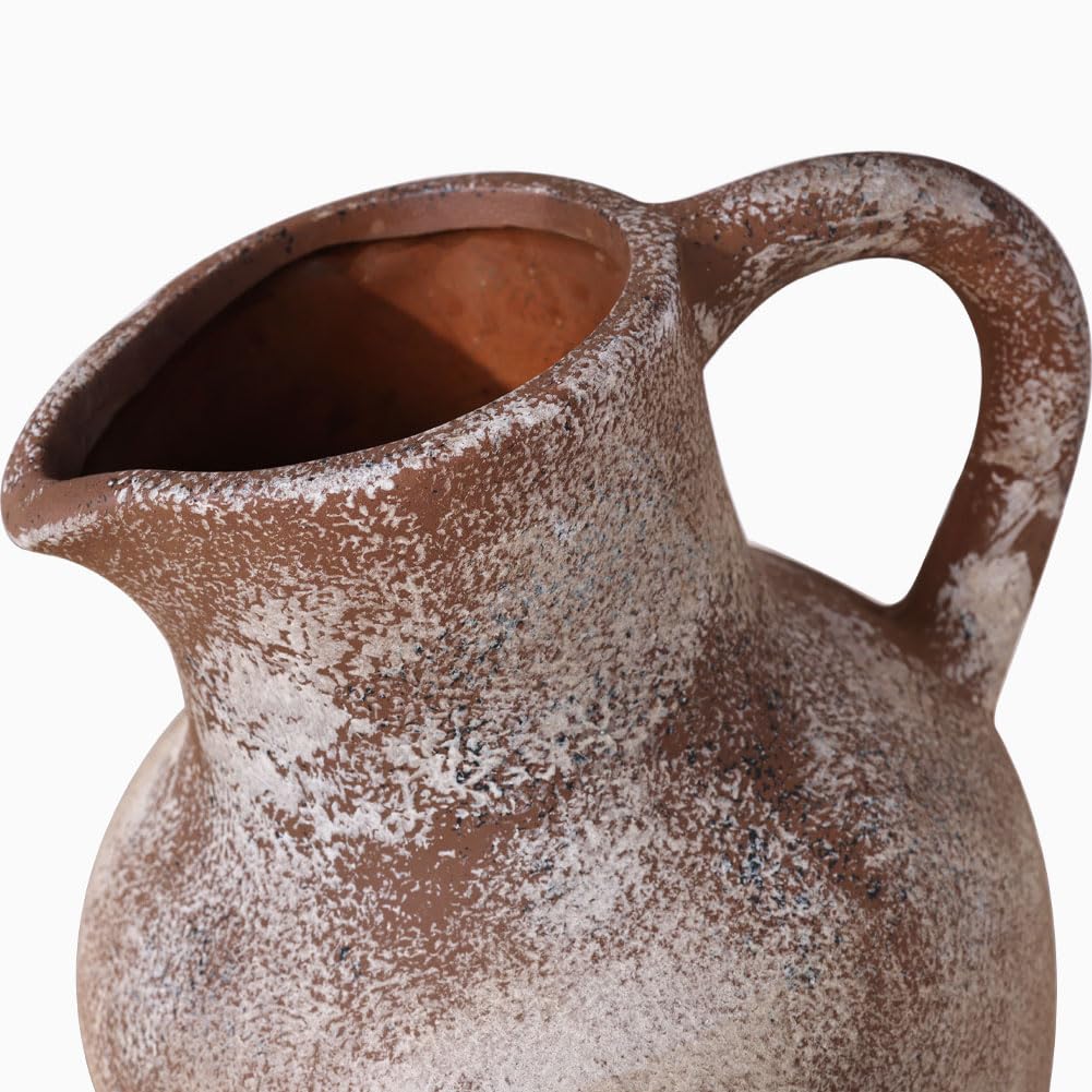 Jarrón Ceramica Rustico Jarrón Rústico De Cerámica De 6 Pulgadas - Estilo Granja Bohemio, Para Decoración De Hogar, Sala O Mesa Decoración Boda Rustica