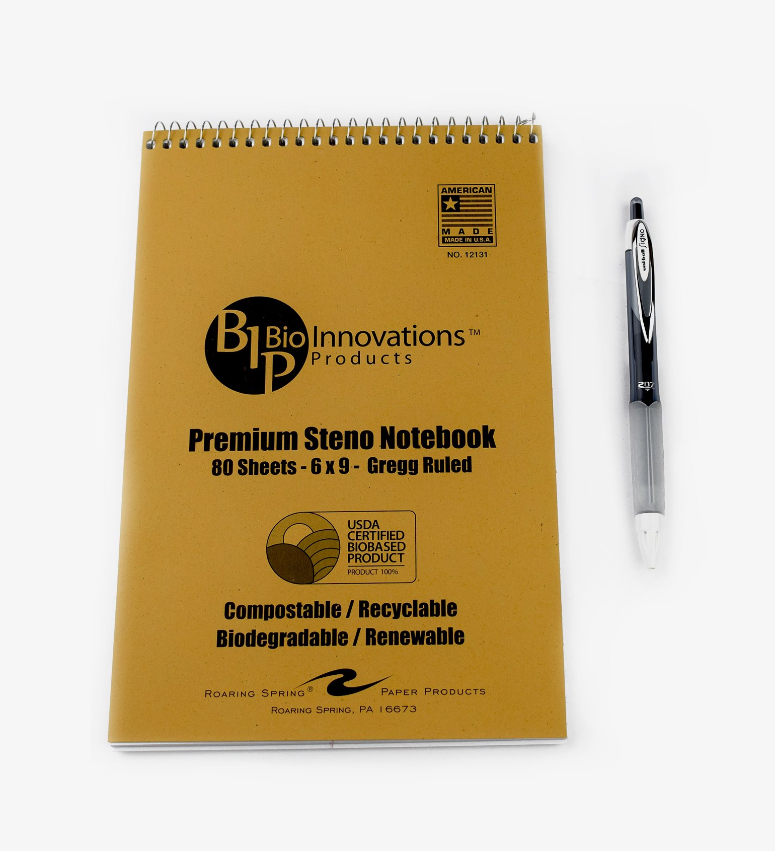 Buy Steno Notepad 6 x 9 Gregg Ruled, 80 Sheets, White Paper, Made in