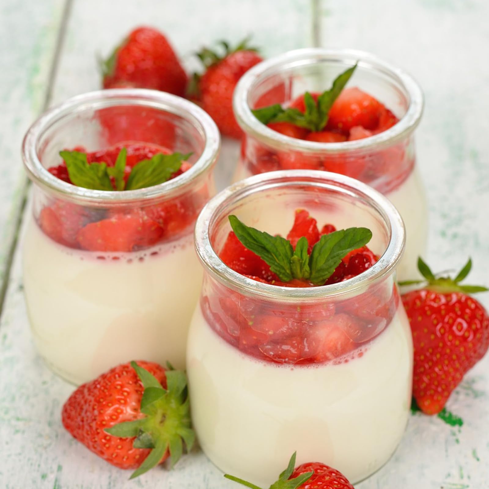 APACALI 40 Stück Kleine Gläser mit Korken, 100ml Dessertgläser, Joghurtgläser mit deckel, Joghurt-Gläser, Weckgläser Glas Einweckgläser Tulpenglas für Marmeladen, Gelees, Honig, Desserts