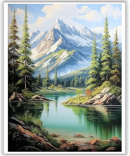 Miniatura 20 de HITO Paquete de 6 pinturas por números para adultos, kit de pintura por números para adultos, flores, fácil de pintar por números, perfecto para