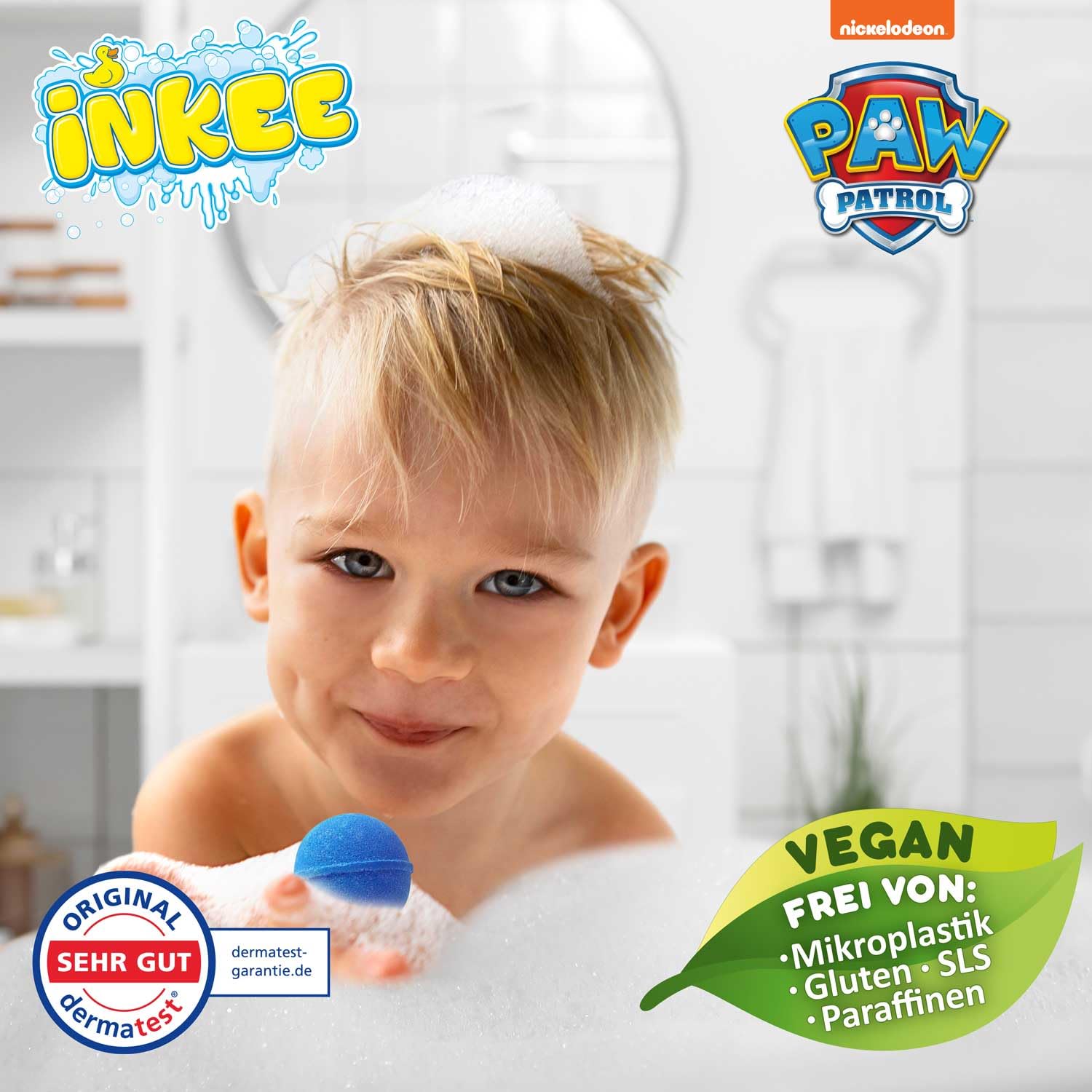 INKEE Paw Patrol Bombe da Bagno Bambini 3 Pezzi – Colorate con Aroma Ciliegia e Olio di Jojoba – Bath Bomb Naturali per Vasca – Adatte a Bambini dai 3 Anni