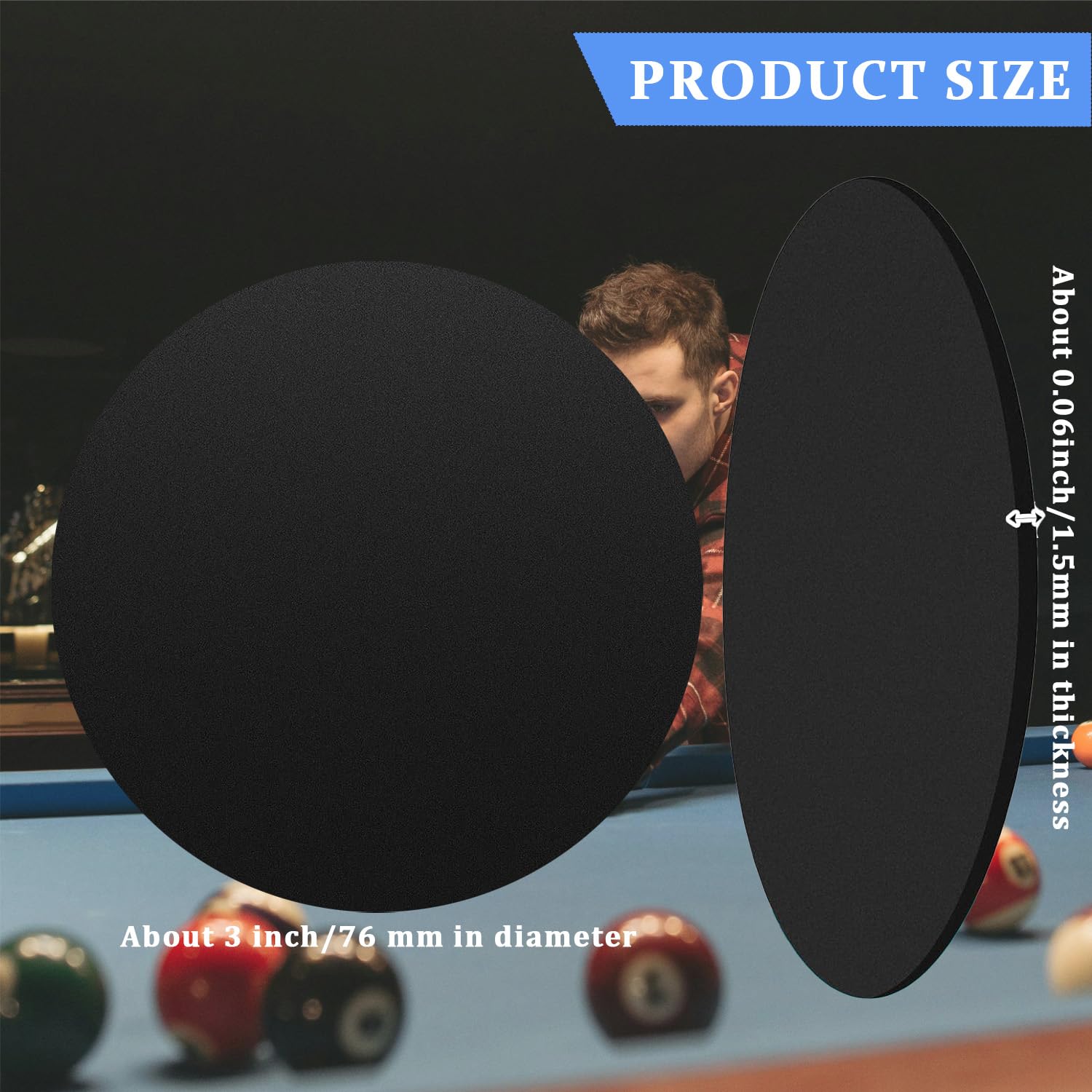 30 piezas de cuñas para patas de mesa de billar, 7.6 cm de diámetro, kit de nivelación de mesa de billar de goma, almohadillas para pies, accesorios de billar, cuñas de goma/muebles
