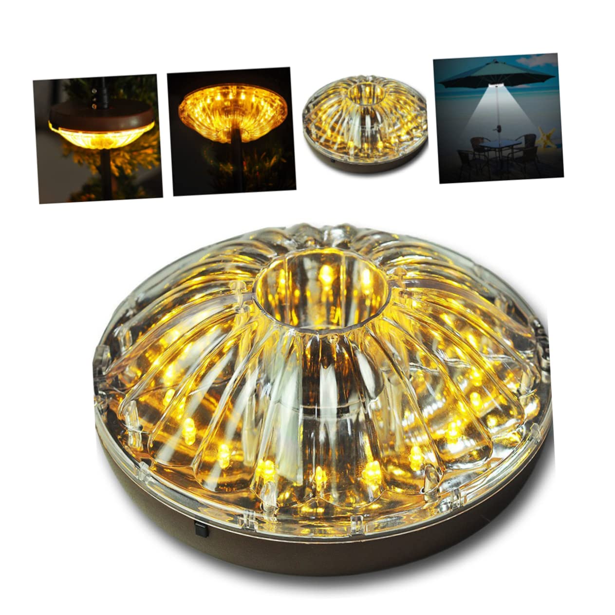 OSALADI Detachable 20 Led Umbrella Light Camping Emergency Tent No Battery Needed for Bbq Garden Outdoor Events