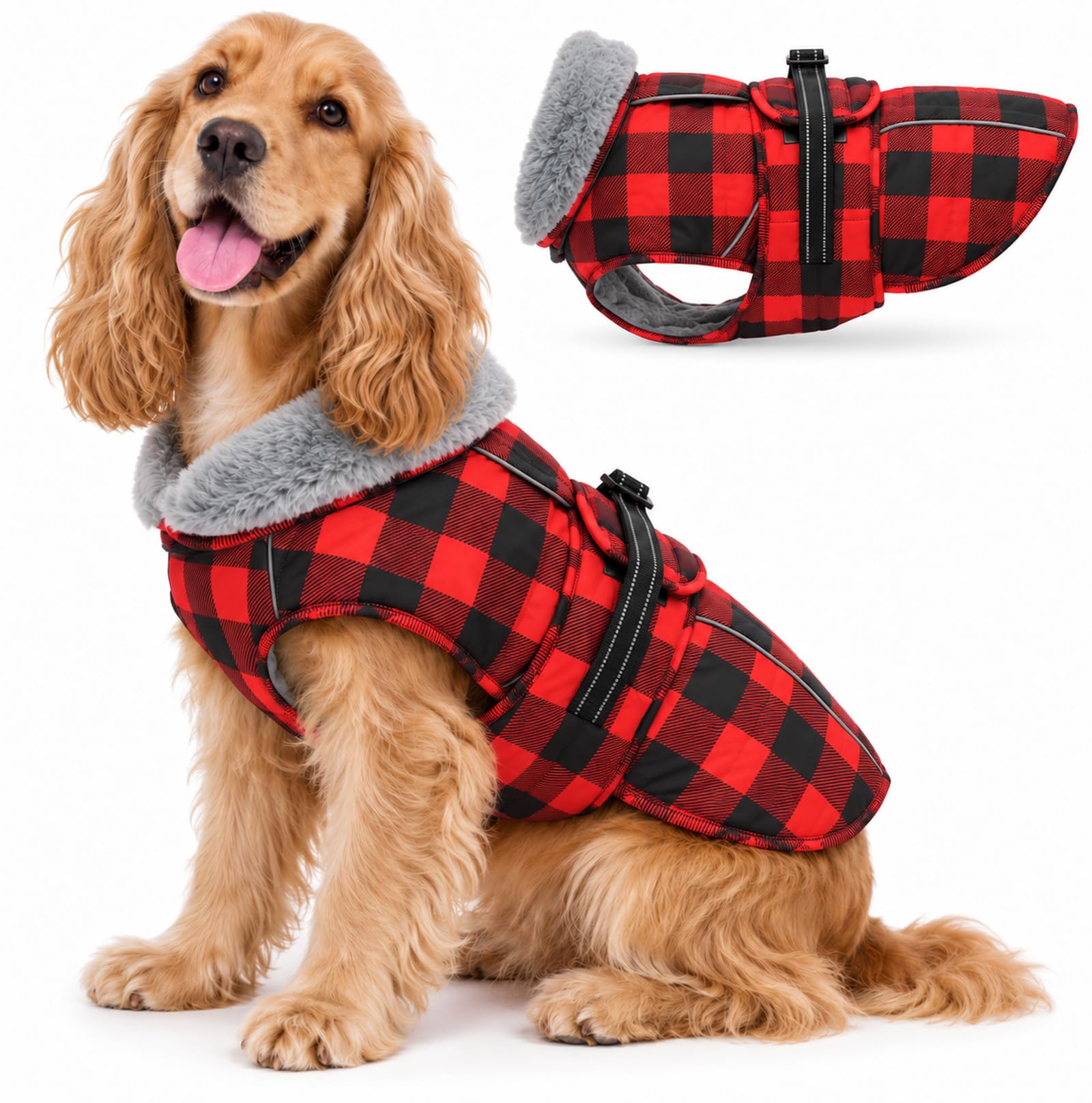 babepet Waterproof Winter Dog Coat, Thermal Fleece Dog Jacket Vest