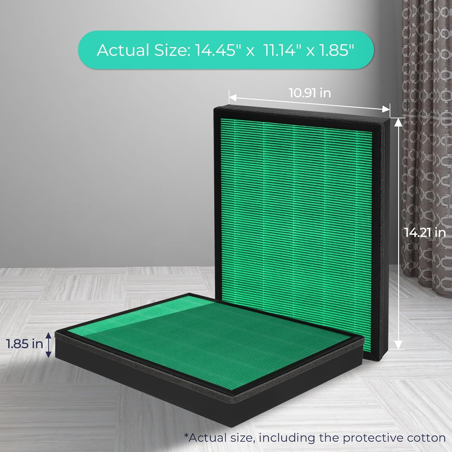 Vilaso 400/400S Replacement Filter Compatible with Coway Airmega 400, 400S, 400(G) & 400S(G) Air Purifier (Replaces Part AP-2015-FP) - Max2 Green HEPA & Activated Carbon 2-in-1 Filter Set (1 Set) - Image 6