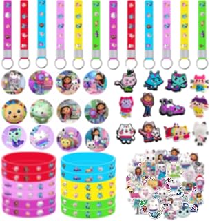 98Pcs Birthday Party Supplies,Party Favors Included 12 Bracelets,12 Brooches,12 Keychains,12 Shoe Charms,50 Stickers