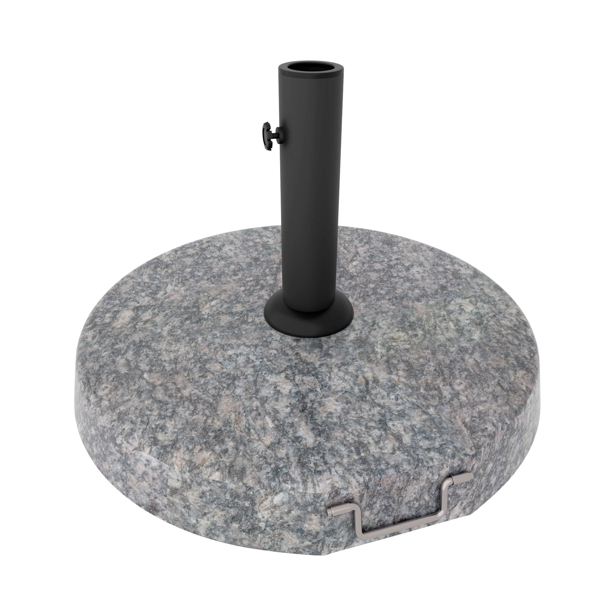 FRANKYSTAR Pietra – Base para sombrilla de jardín redonda Ø45 cm Base de 25 kg para sombrillas de piedra gris