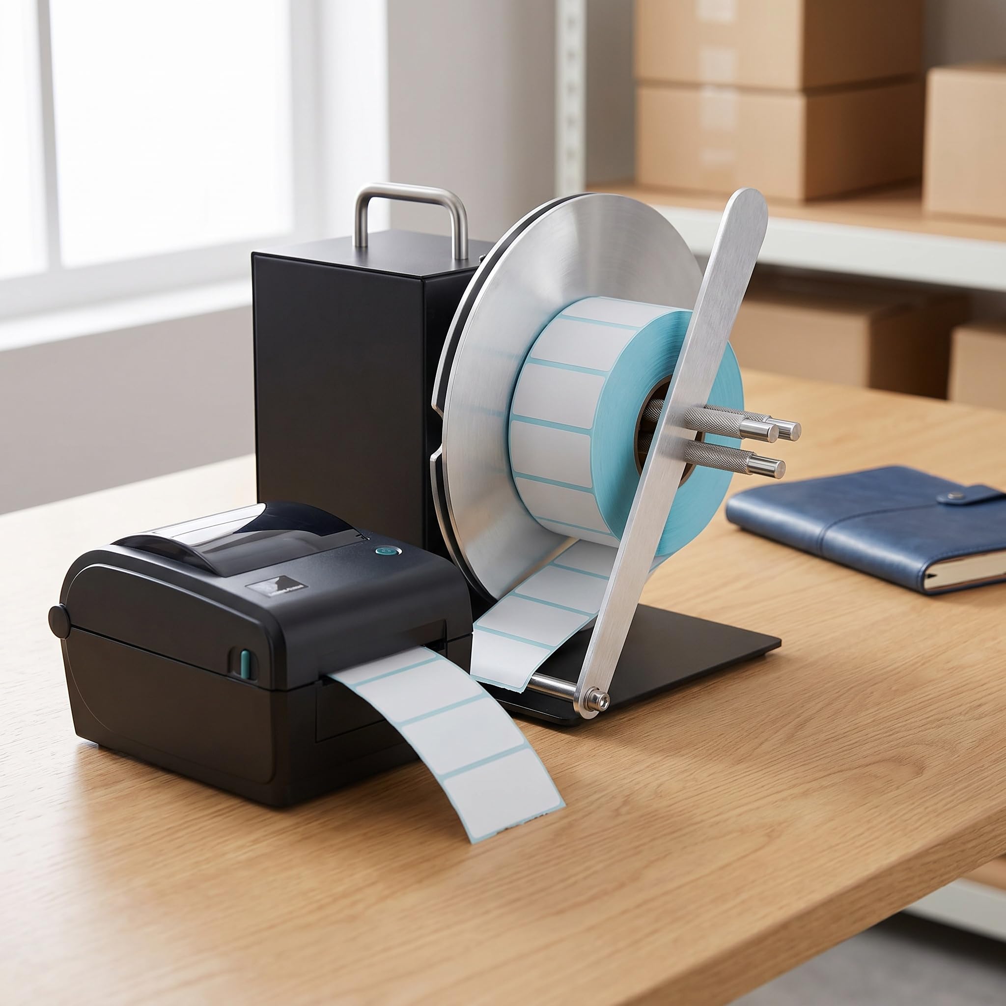Avvolgitore Automatico di Etichette con Sincronizzazione Stampante, velocità Regolabile, Avvolgitore Elettrico Bidirezionale per Anime da 1 A 3 Pollici - Soluzione di Etichettatura Efficiente
