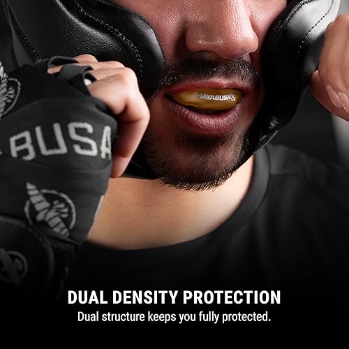 Miniatura 10 de Hayabusa Combat Sports - Protector bucal para jóvenes, niños y adultos, viene con funda, color negrodorado, adulto