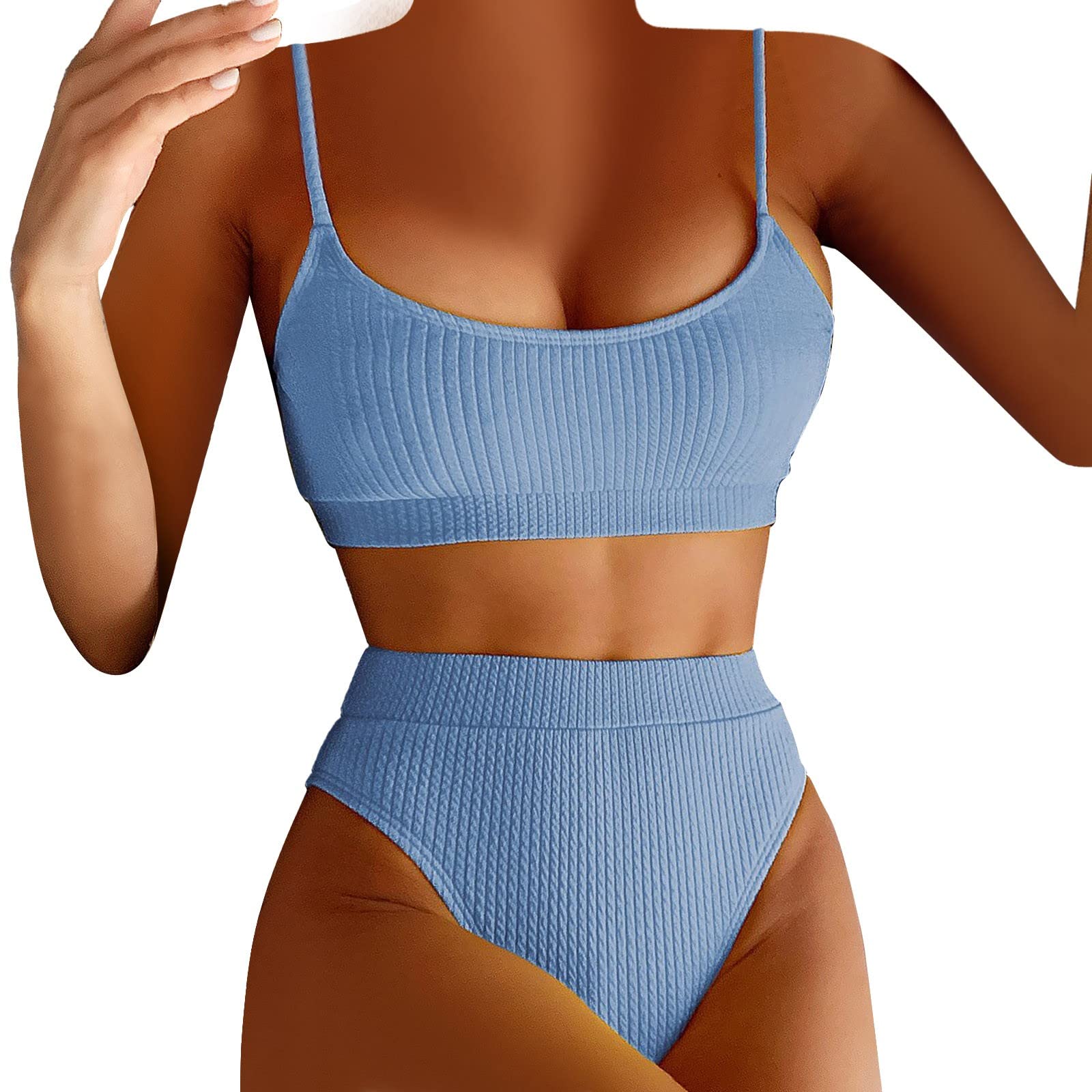 Genérico Bikini Menstrual Mujer BañO Bikinis Traje de baño de Dos Piezas Sexy para Mujer Traje de baño sólido Correa de baño Bikini Empalme Trajes de baño Tankinis Set BañAdor Menstrual NiñA