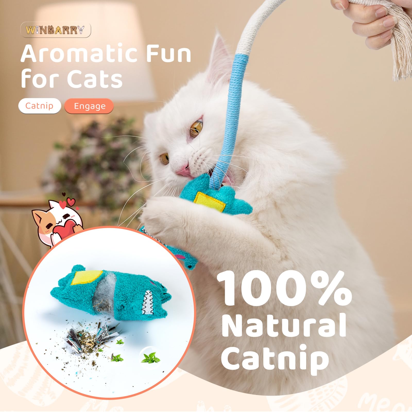 Giocattolo Per Gatti In Corda Di Cotone - Gioco Da Masticare Per Pulire Denti E Ridurre Lo Stress - Foto 6