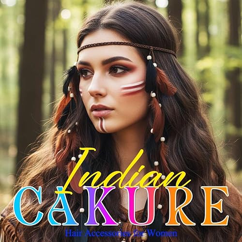 Miniatura 3 de CAKURE Tocado de plumas, diademas hippie bohemias, tocado de plumas indias, bandas ajustables para el cabello, accesorios para el cabello de plumas