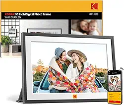 KODAK Moldura digital de 10,1 polegadas com WiFi, moldura eletrônica WiFi com armazenamento de 32 GB, tela sensível ao toque IPS de 1280 x 800 HD, rotação automática, compartilhe fotos e vídeos para