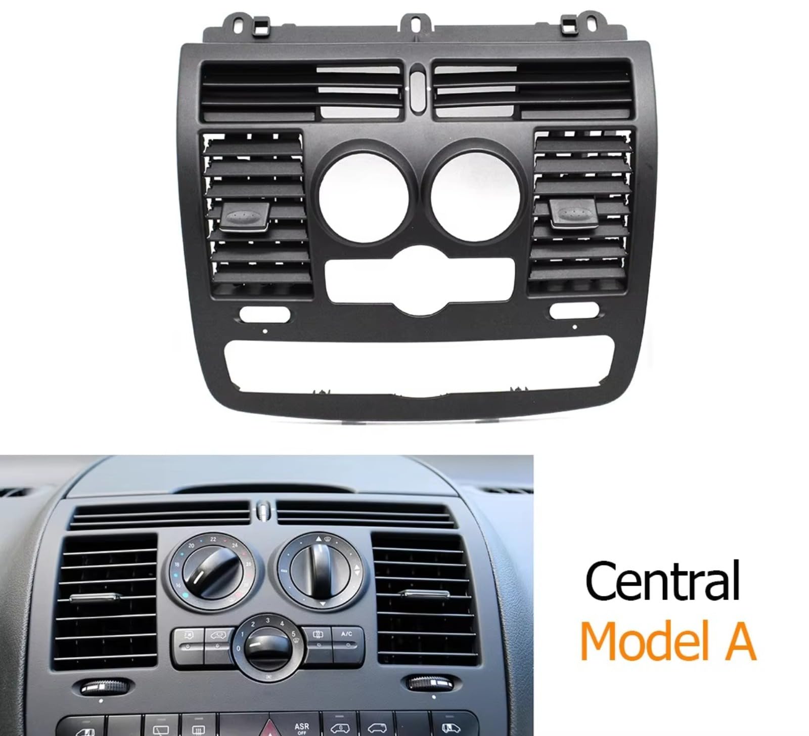 Rejilla de ventilación del Aire Acondicionado Central Izquierdo y Derecho del salpicadero del Interior del Coche para Mercedes Benz Vito Viano W636 W639 2004-2015 (Modelo Central A)