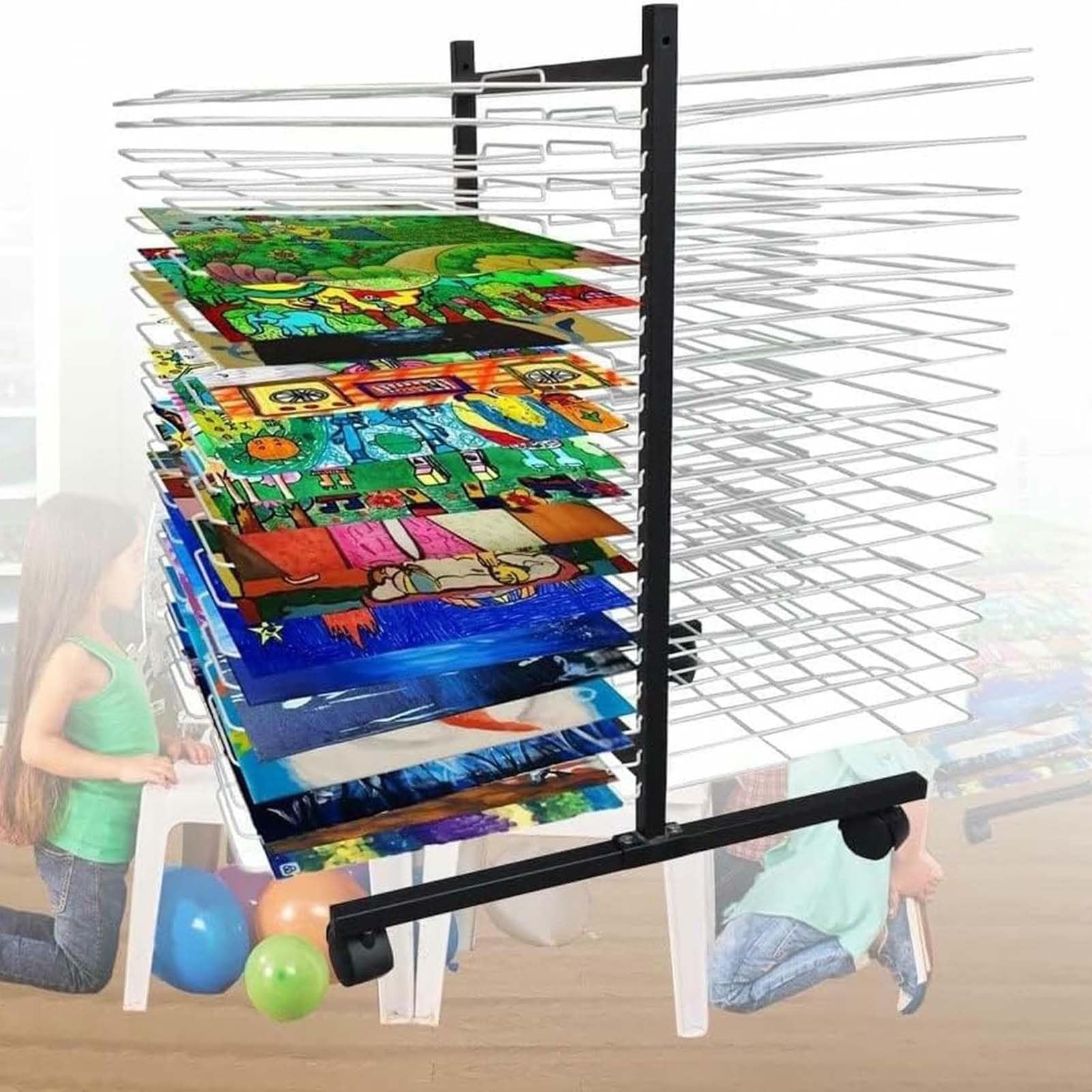 Estante De Almacenamiento Para Material Artístico THEGA Secador de Pintura con Ruedas