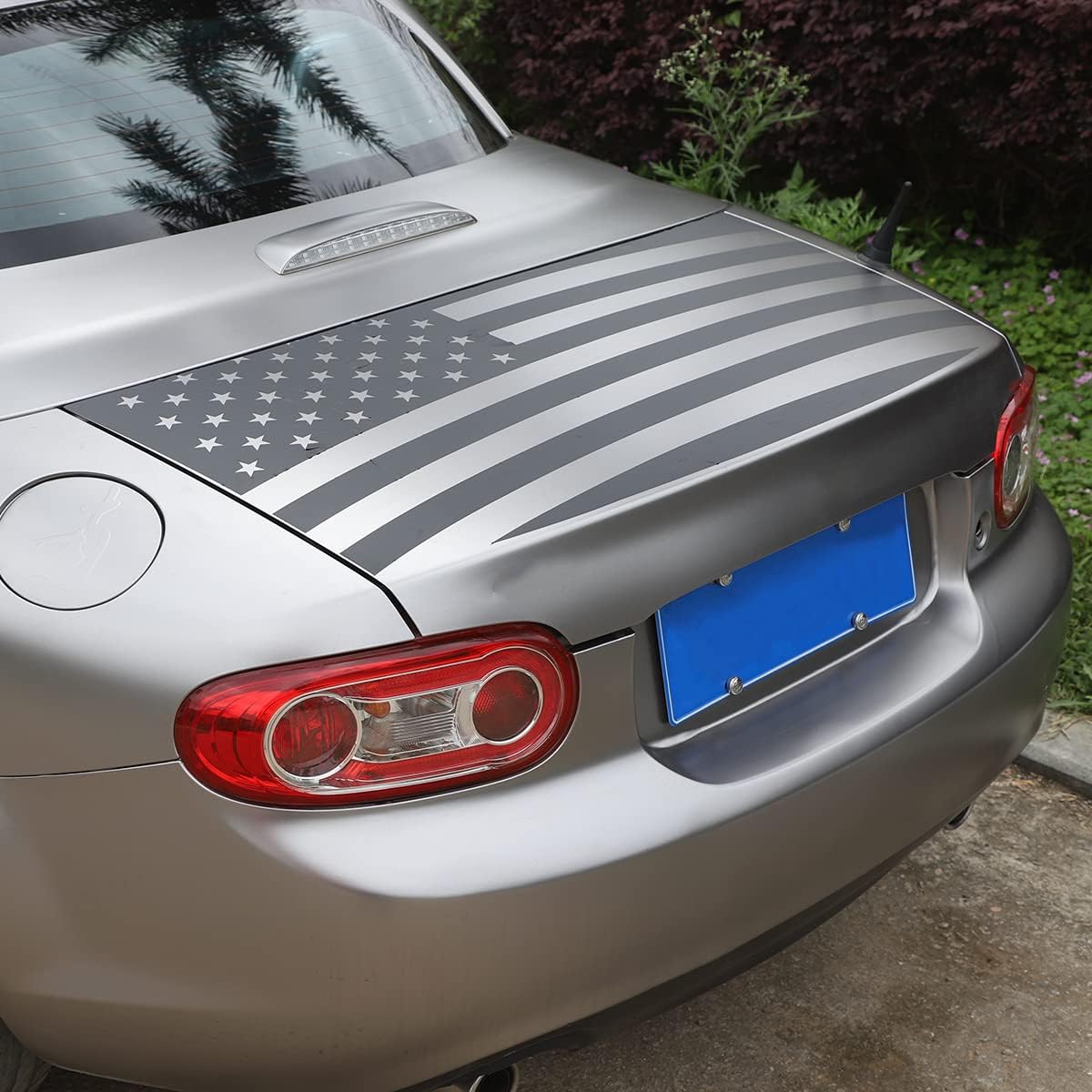 Car Engine Hood Cover Sticker,Trunk Sticker, License Plate Frame Sticker, Rear Window Sticker,US Flag Sticker,UK Flag Sticker Fit for Mazda MX-5 NC RF Miata 2009-2015 (Trunk, US Flage)