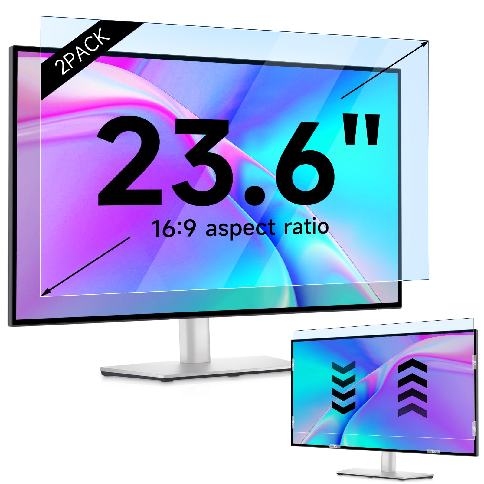 IPROKKO 2 Pack 23.6 Inch Blue Light Screen Protector for 16:9 Monitor