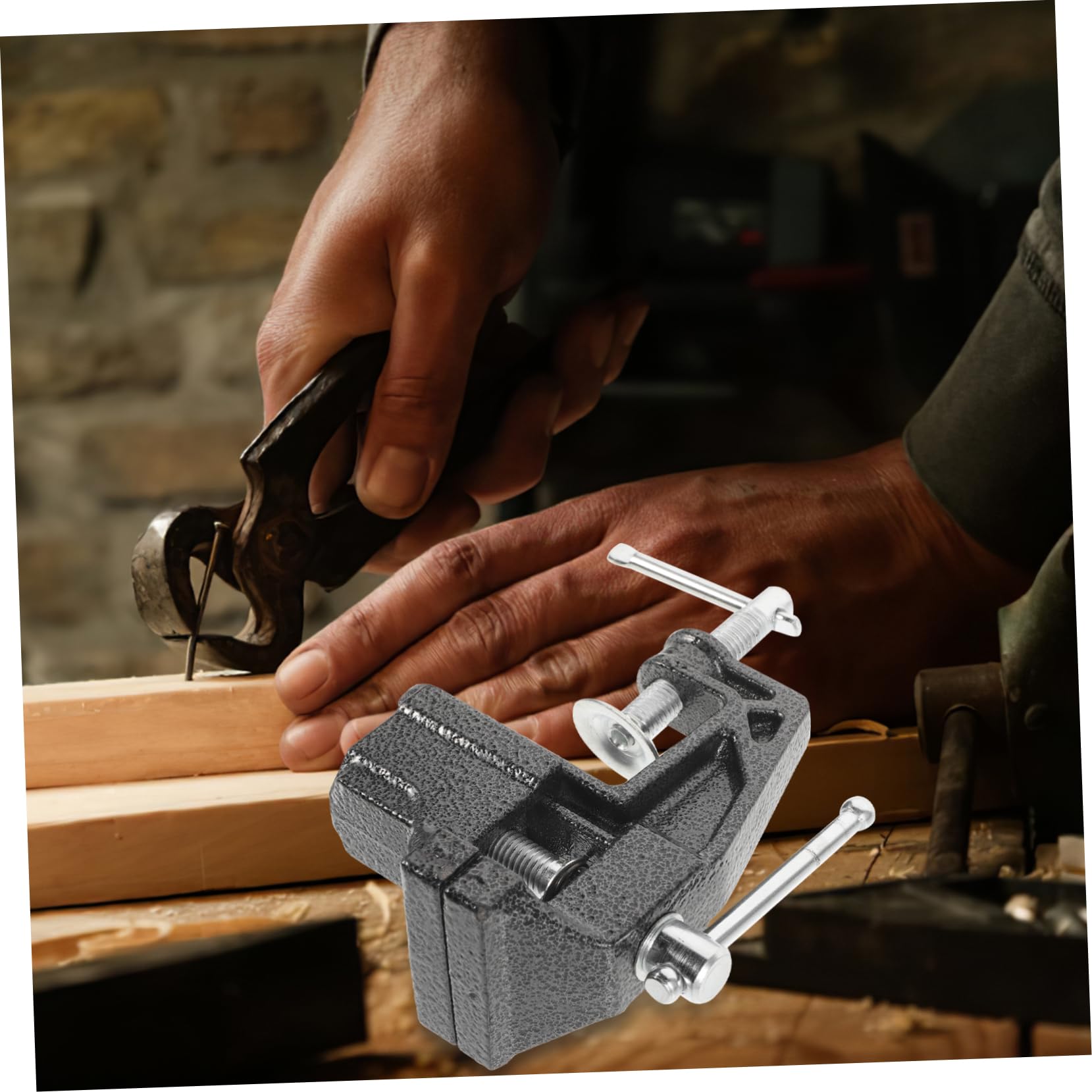 LALAFINA 360° Rotating Bench Vise Mini Table Vise Clamp for Metal Working Strong Clamping Force for Wood Carving