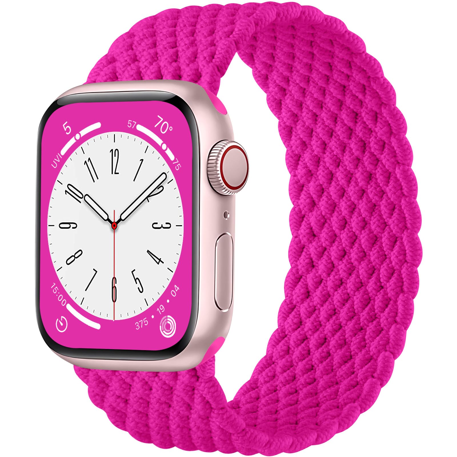 Maledan Braided Solo Loop Strap Compatible with Apple Watch Strap 38mm 40mm 41mm 42mm 44mm 45mm 46mm 49mm for Women Men, Adjustable Stretchy Sport Band for iWatch SE Series 10 9 8 7 6 5 4 3 2 1