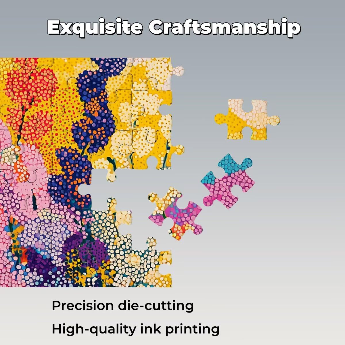 Puzzle 1500 elementów kolorowe, abstrakcyjne drewniane puzzle dla dorosłych