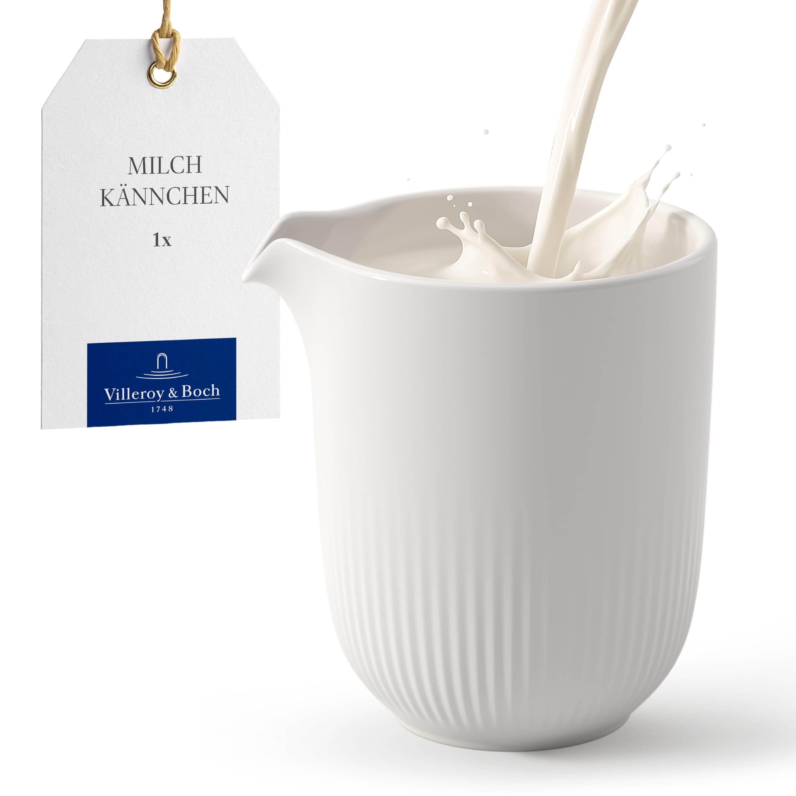 Villeroy & Boch - Afina Milk jug/Gravy Boat, Sauce jug, Jug for Milk, Cream and sauces, Dishwasher-Safe, Microwave-Safe, Premium Porcelain Made in Germany, White
