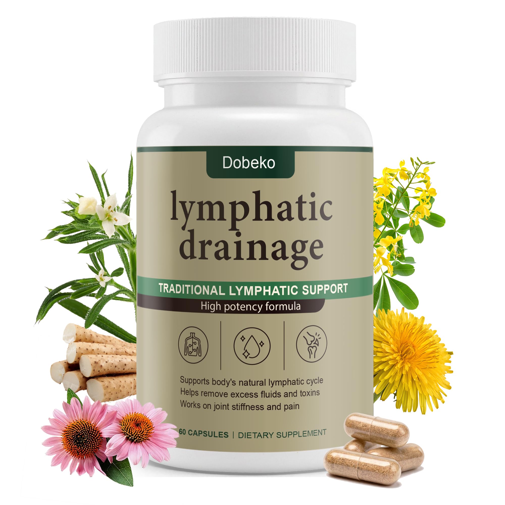Lymphatic Drainage Supplements Capsules Support Fluid Balance