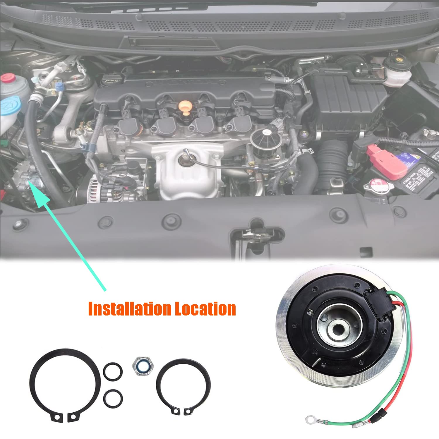 A/C Compressor Clutch Coil For Honda Civic 2006-2011 1.8L By ImportPartDirect