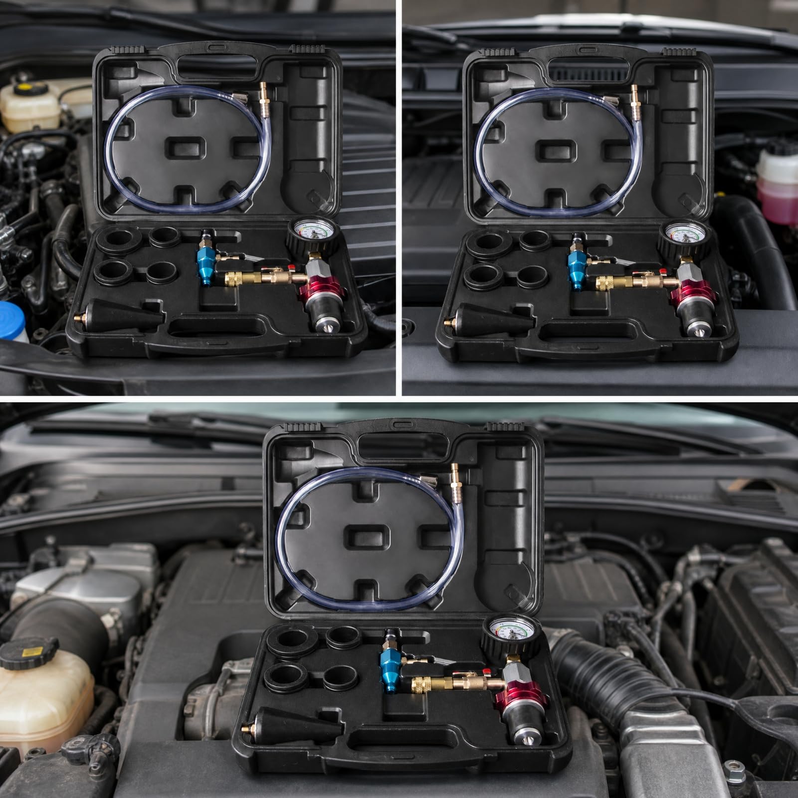 til à Réfrigérant Refroidiement Manomètre Précis Kit Purge Radiateur pr Atelier Réparation Automobile