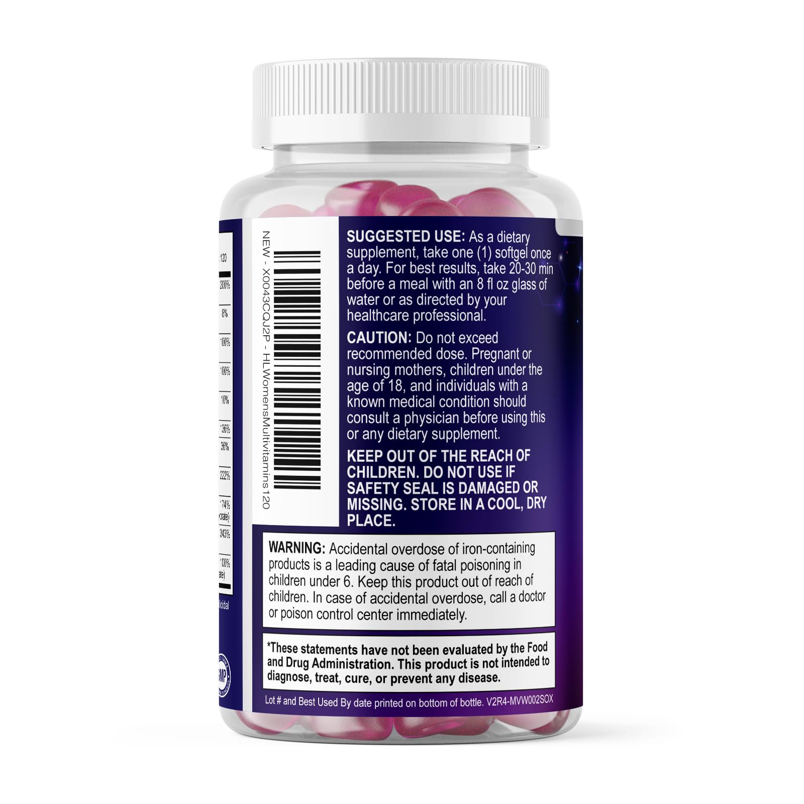 Multivitamin For Women - Complete Daily Woman's Multivitamins with Biotin, Calcium, Folic Acid, Iron, Zinc, Vitamin A, C, D, E & B Vitamins, Women's Hair Skin and Nails Supplements - 120 Softgels — Amazon image 8