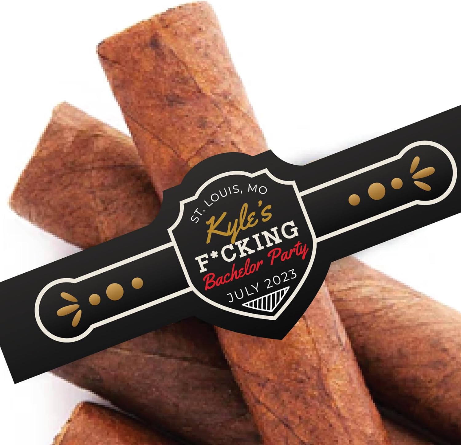 Bachelor Party Cigar Labels, Set of 16, Cigar Bands for Bachelor Party, Party Decor, Cigar Bar (Black)