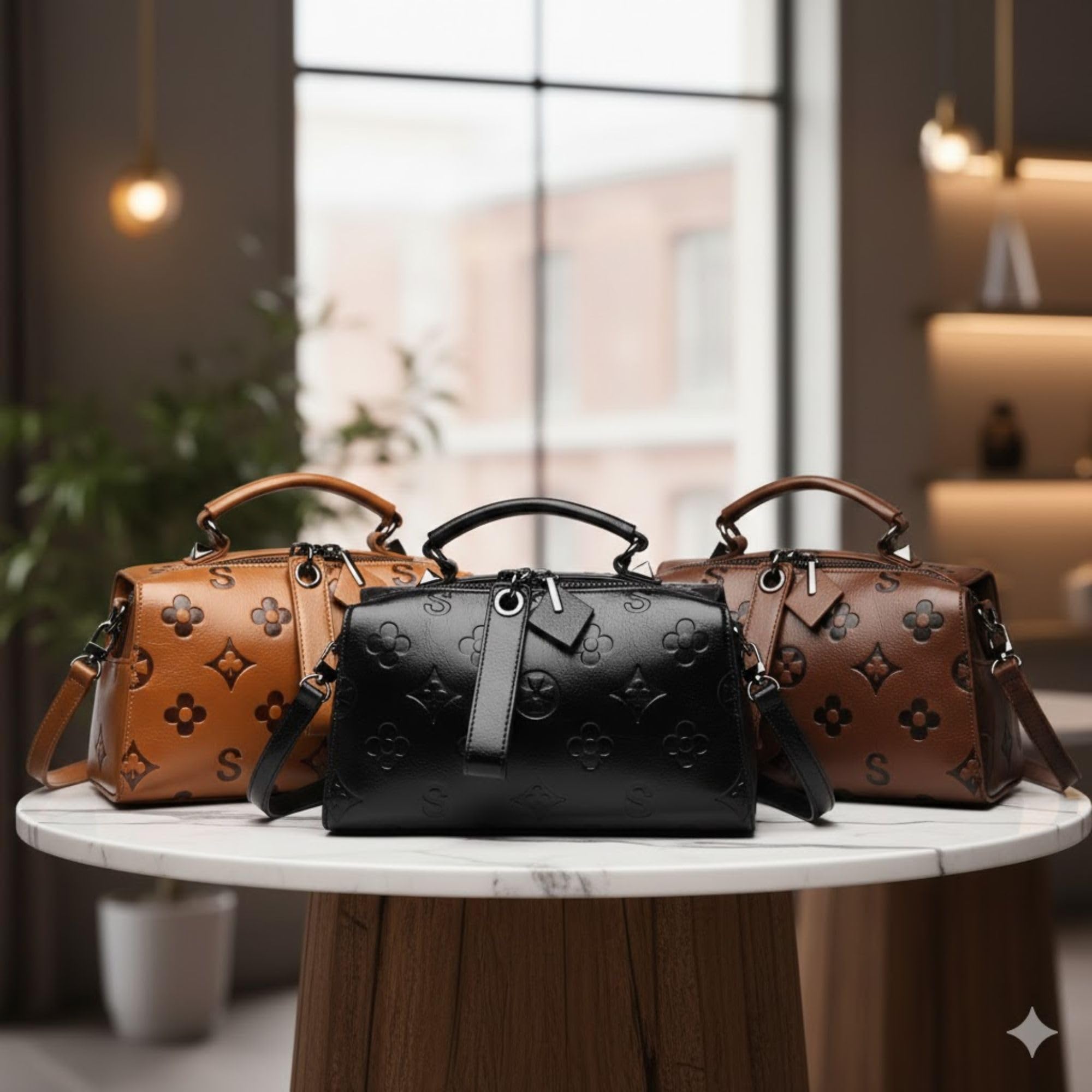 Travistar Bolsos y monederos cruzados para mujer – Bolso pequeño de cuero en relieve con asa superior para el hombro