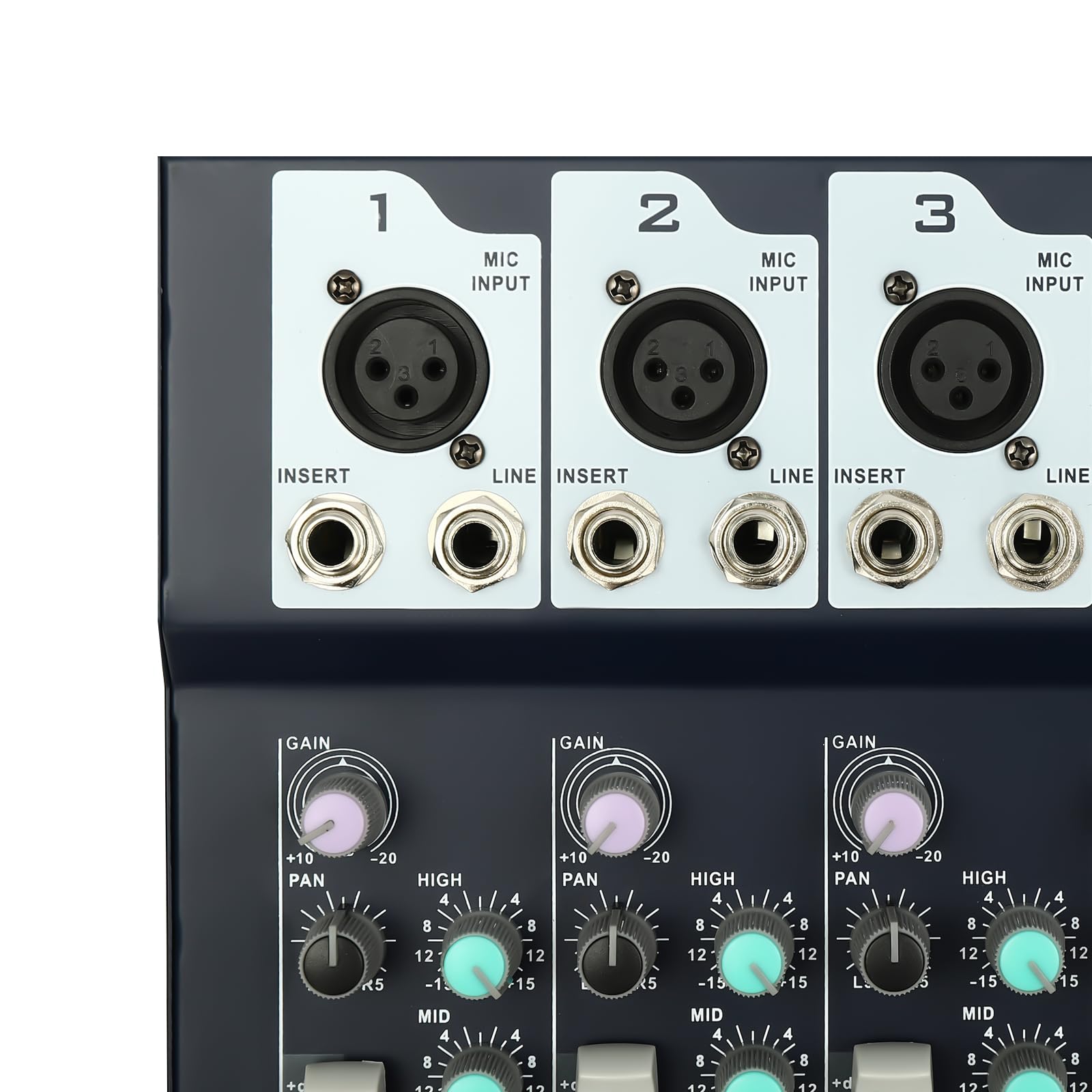 15W Mini Audio DJ Mixer Soundboard Consola Sistema de Consola Batidora Profesional 7 Canales Sonido Mixer Soundboard Consola Bluetooth USB Wireless