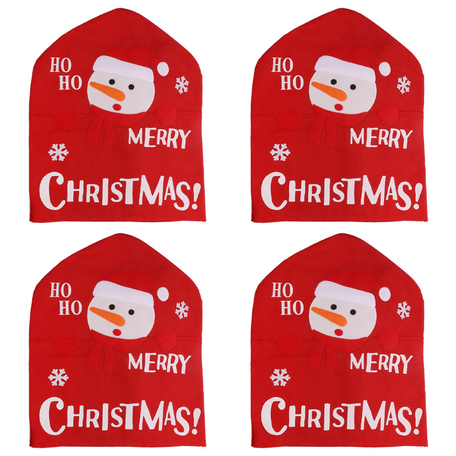 Buxuaaaa Snowman Santa Fabric Chair Cover Machine Washable Fit For Family Home Decorations Holiday Decoration Chair Slipcover