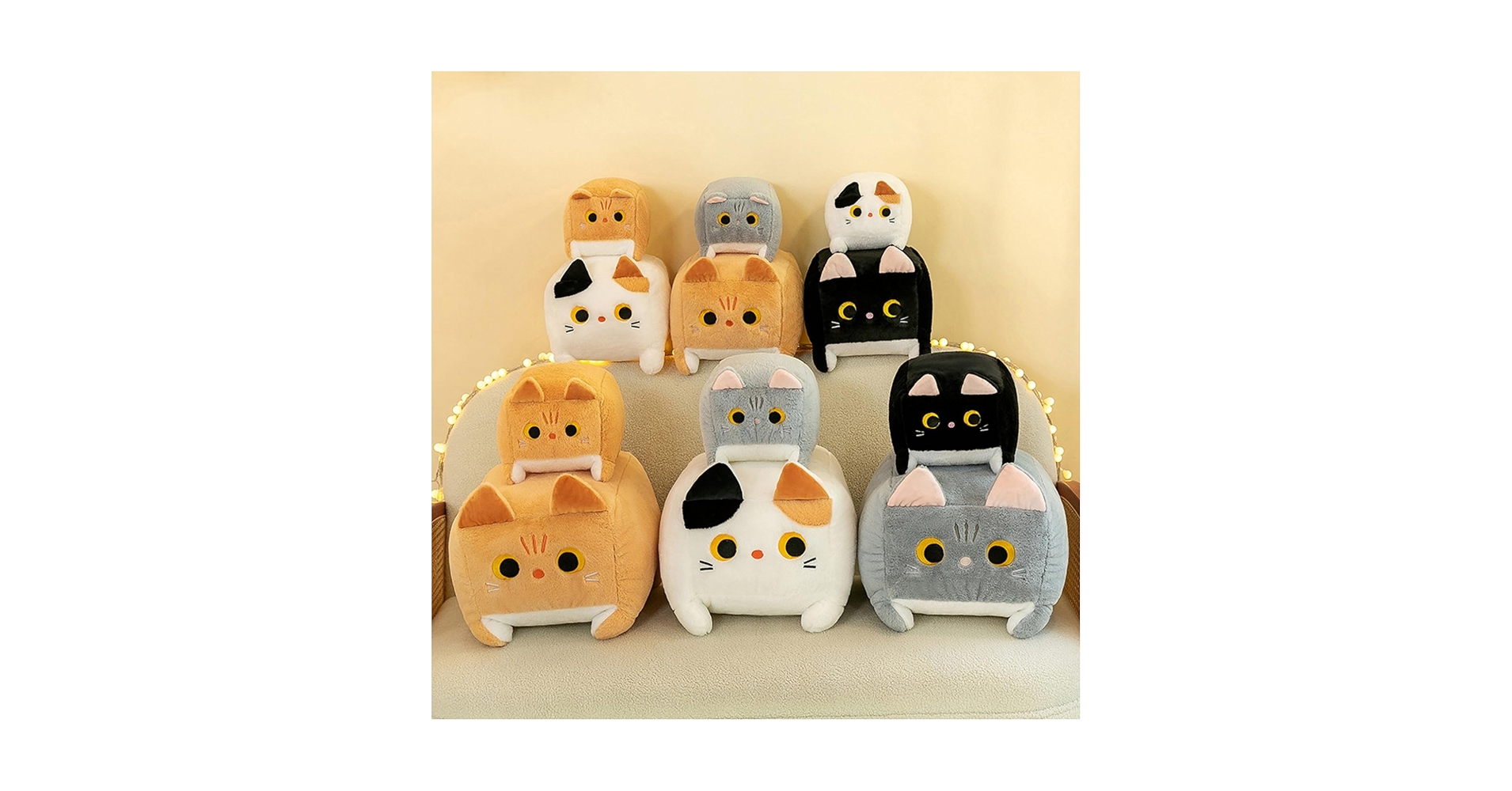 Amazon.co.jp: [Hushan] 四角い 猫 ぬいぐるみ 各種サイズ