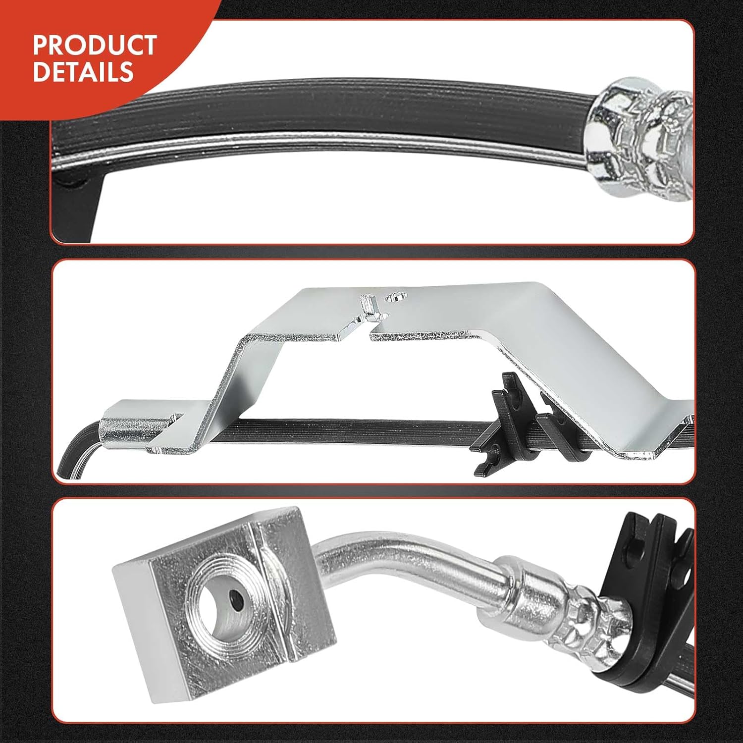 A-Premium Rear Driver and Passenger Side Brake Hydraulic Hose Compatible with Select Chevrolet and GMC Models - C4500 Kodiak, C5500 Kodiak, C4500 Topkick, C5500 Topkick, 2006-2009, AWD - Pack of 2