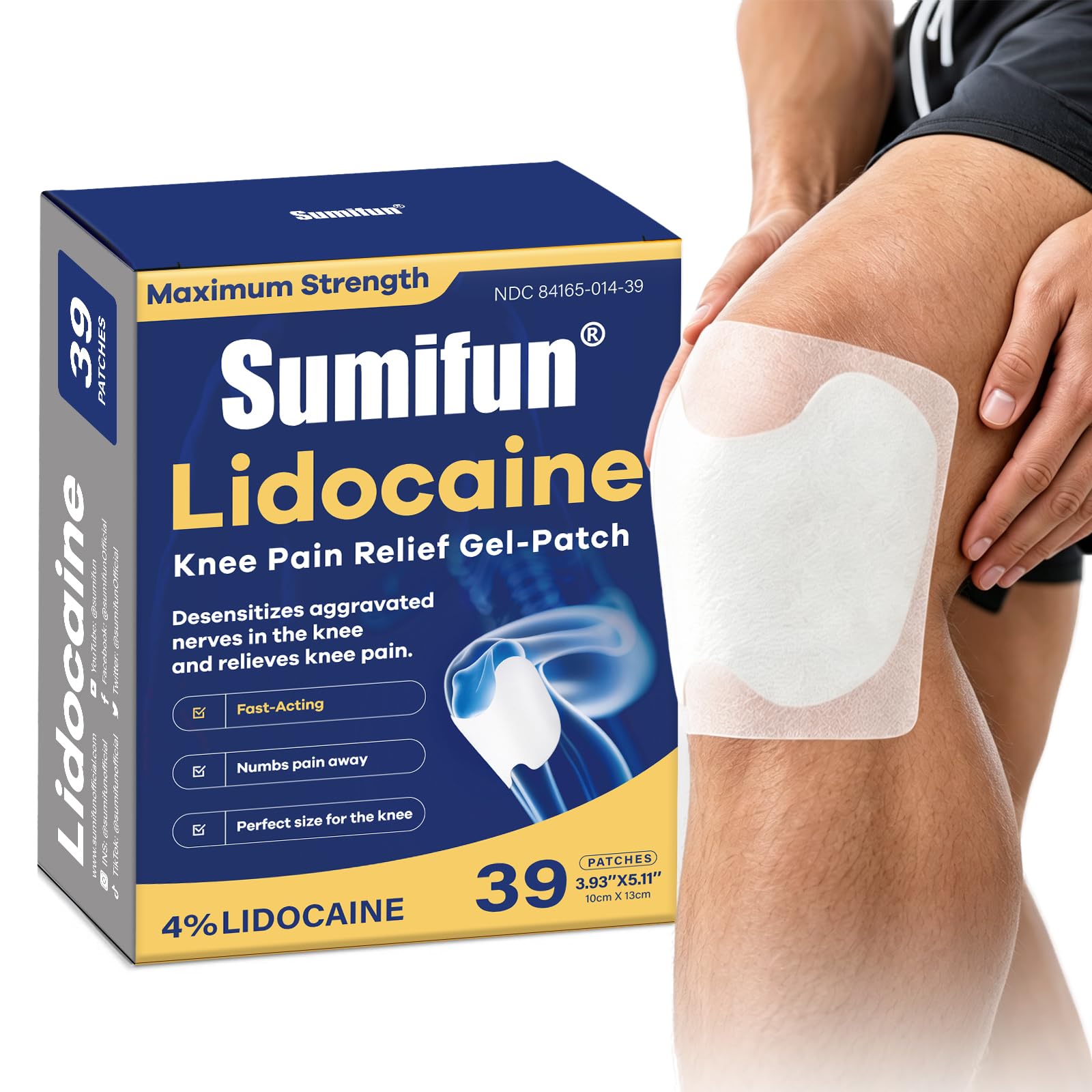 Sumifun Lidocaine Knee Pain Relief Patches for Minor Joint Pain 29 Count — Amazon image 14