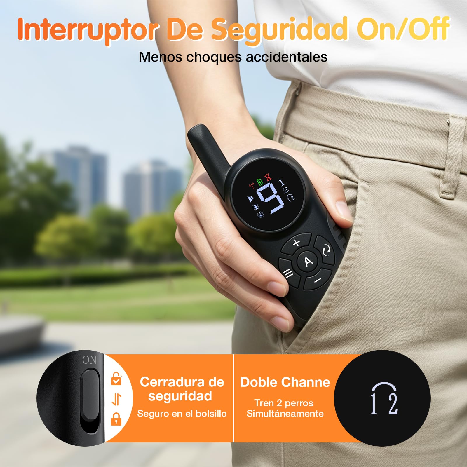 Collar de Adiestramiento para Perros, Collar Antiladridos para Perros | Rango Control Remoto 800m, 3 Modos de Adiestramiento, Sonido/Vibración, Recargable Collar Perro Adiestramiento, Étanche IPX7