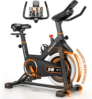 DMASUN Exercise Bike, Silent Magnetic Resistance Stationary Bike for Home with 330 LBS Capacity, Pedals with Anti-loosening Nuts, Indoor Bike with Tablet Holder