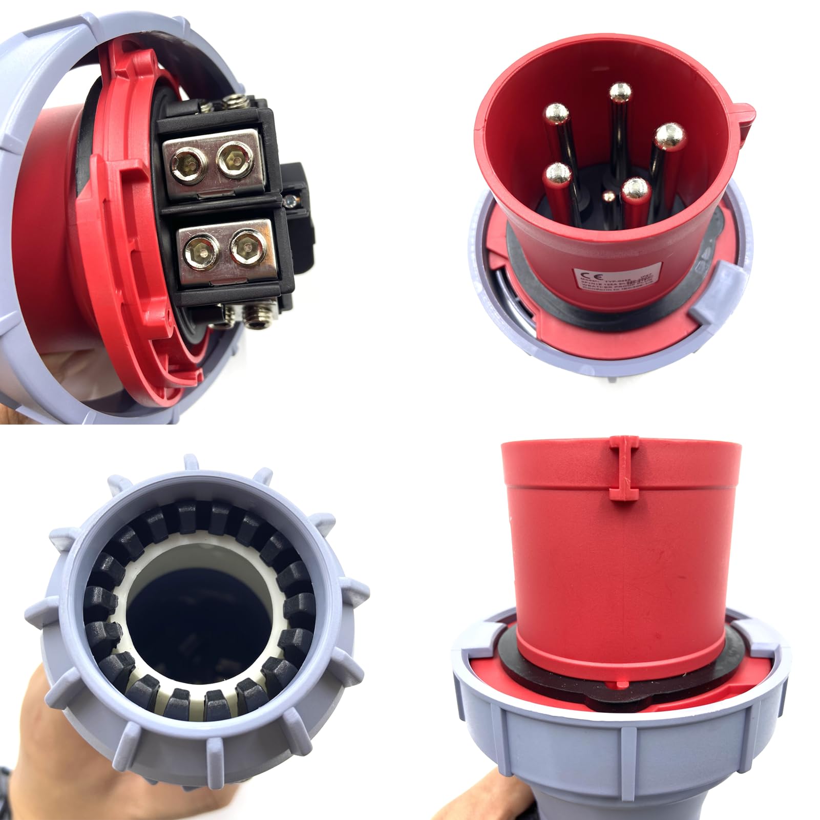 Enchufe industrial impermeable IEC 60309, enchufe masculino impermeable 125A de 5 agujas 380V - 415V 3P+E+N 6H IP67