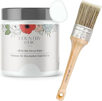 Chalk Style Paint + Paint Brush Bundle - for Furniture, Home Decor, Crafts Color Simplicity [pint - 16 oz] - White
